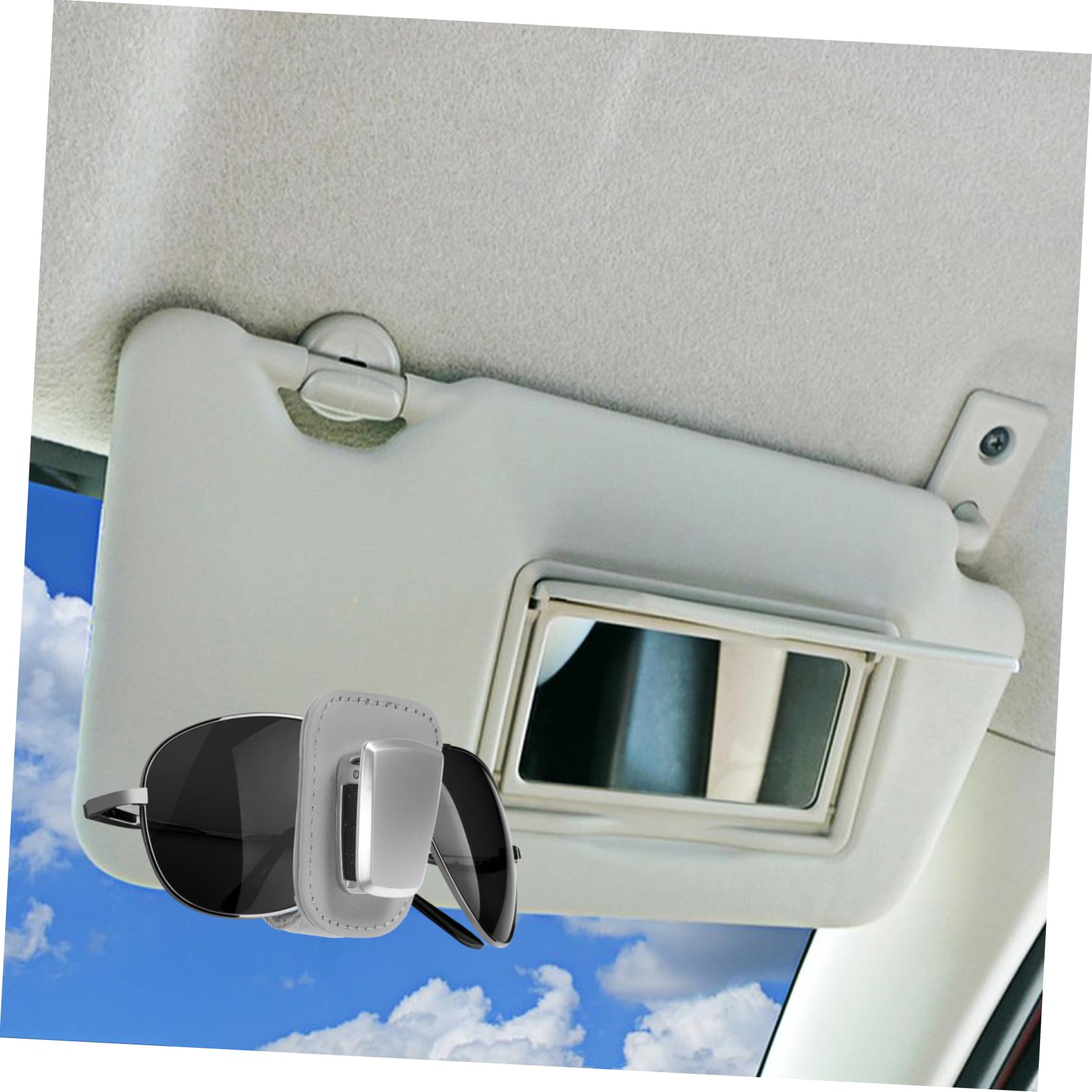 GLEAVI 3pezzi Supporto Per Occhiali Da Sole Per Auto Clip Pratica Per Parabrezza Protezione Da Graffi e Cadute Nero
