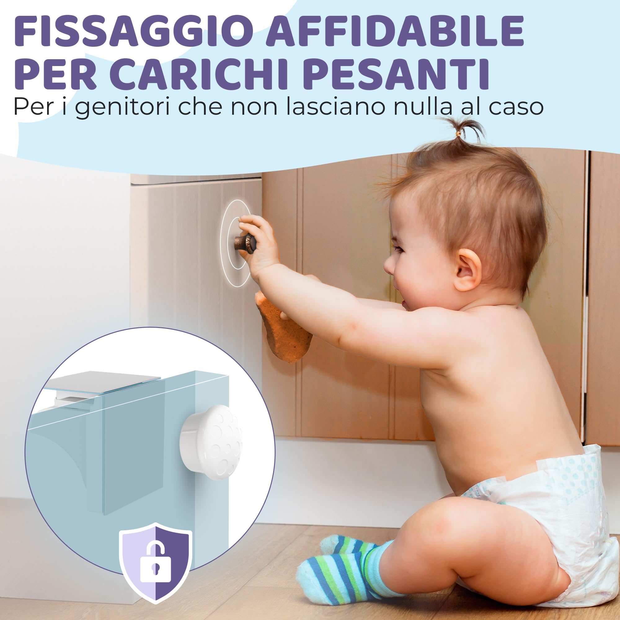 Chiusura Magnetica per Cassetti & Ante 12 Serrature 3 Chiavi Blocco Sicurezza Magnetico per Bambini