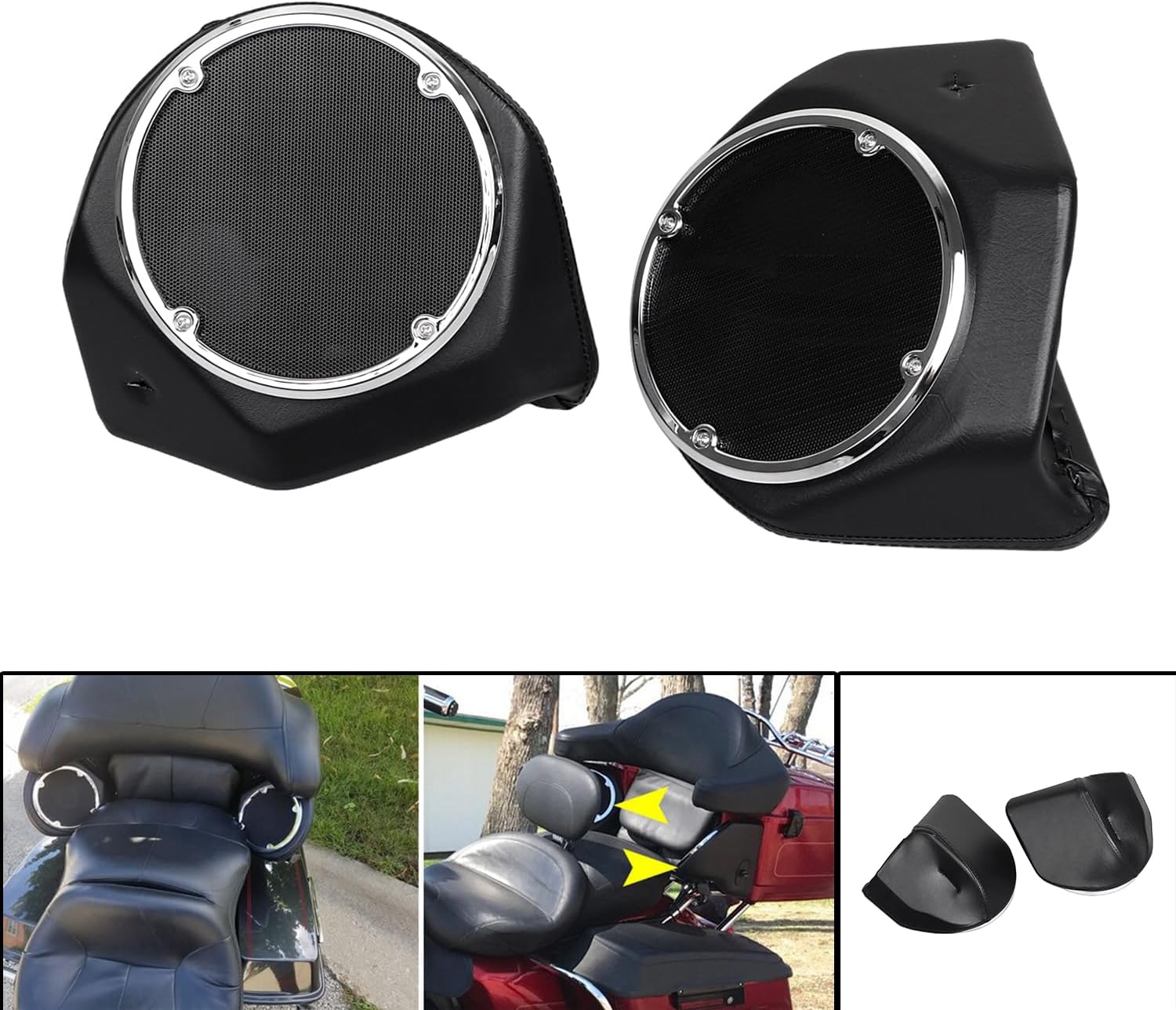 Compatible with King Rear Trunk 6.5" Speaker Pods for Harley Touring Glide Street, Trike,Ultra-Classic,Electra Standard 2014-2023
