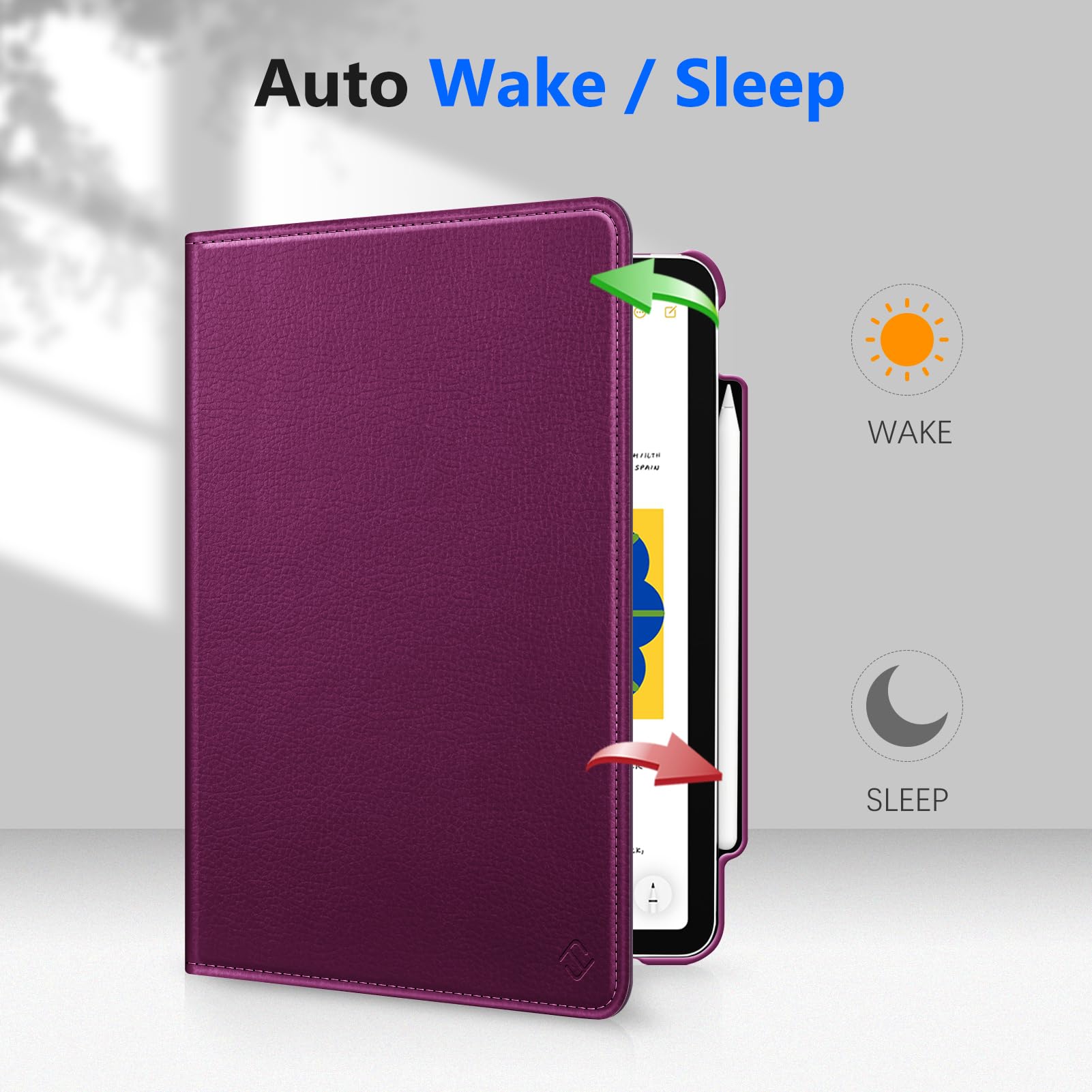 FINTIE Funda giratoria Compatible con iPad Pro de 11 Pulgadas (2022/2021/2020/2018, 4ª/3ª/2ª/1ª generación), Funda giratoria de 360 Grados con Soporte para lápices, Encendido y Apagado automático