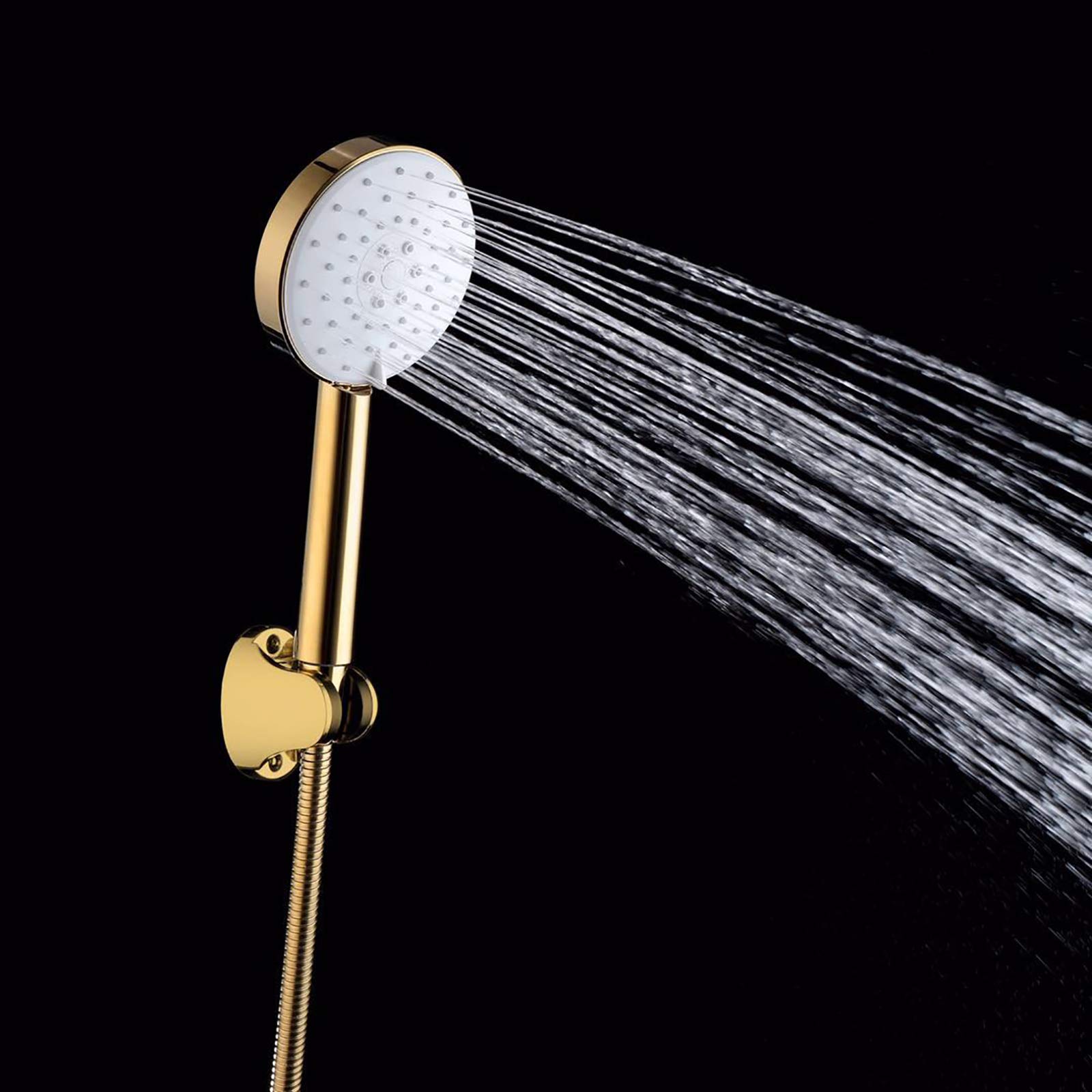 Oro Rosa Alcachofa de Ducha Alta Presión Cabezal de Ducha con 3 Modos de Chorro, Universal ABS Ducha de Mano con ABS Soporte y 1.5M de Acero Inoxidable Tubo Flexible