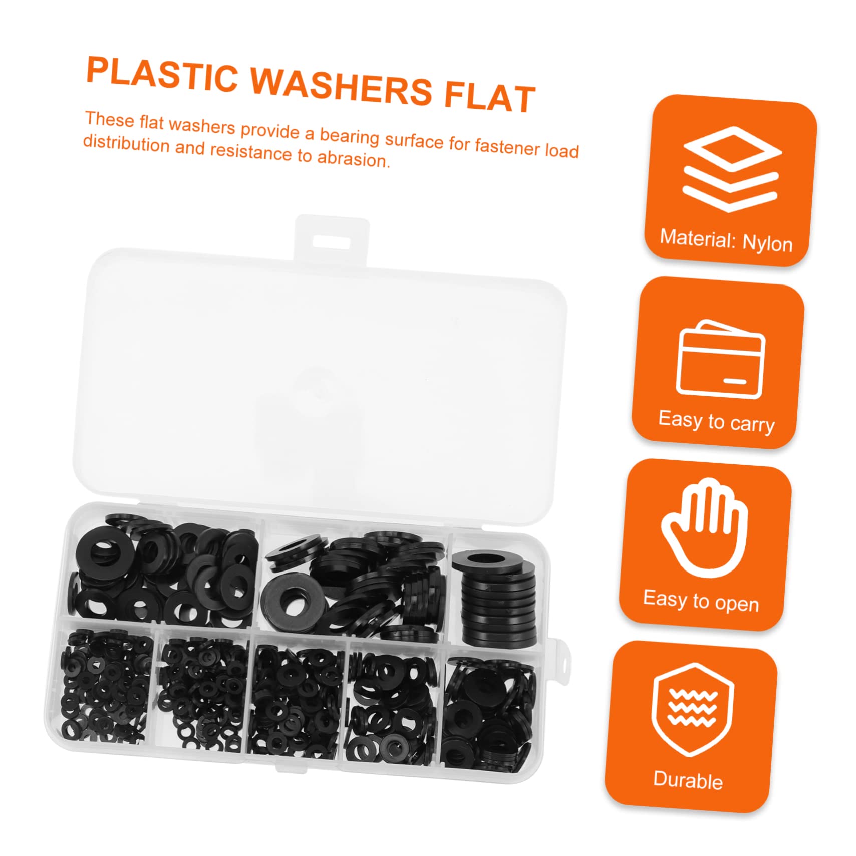 PartyKindom 2000stücke Teiliges Schwarze Nylon Unterlegscheiben Wasserdichte Flachunterlegscheiben Für Mechanische Anwendungen Und Haushaltsgeräte