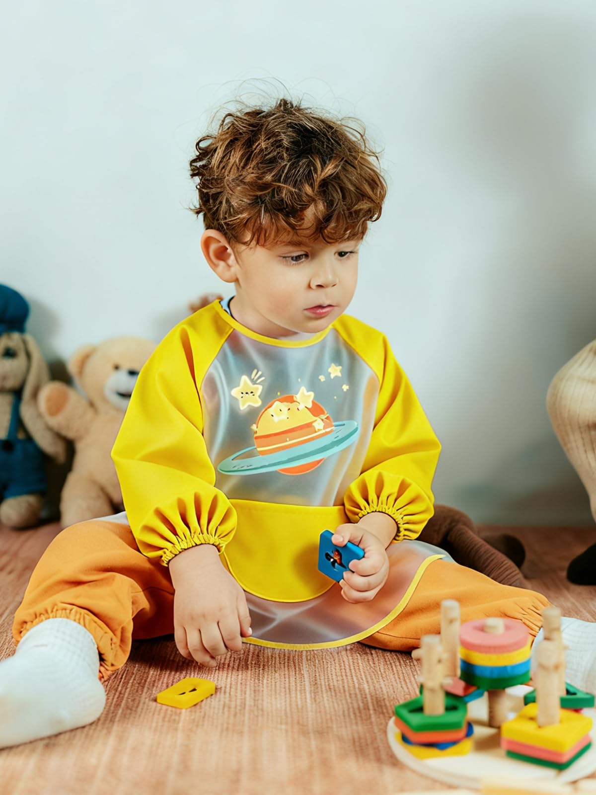 Nanwansu Kids Art Apron Waterproof Long Sleeve Smock Artist Painting Apron for Children - Image 2
