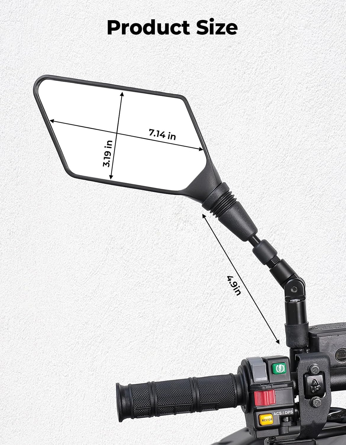 KEMIMOTO ATV Mirrors, 8MM 10MM Foldable Motorcycle Mirrors with 7/8" Handlebar Mounts, Clear Vision, Fit ATV Motorcycle Scooter Bike, Compatible with Polaris Sportsman, Outlander, Raptor