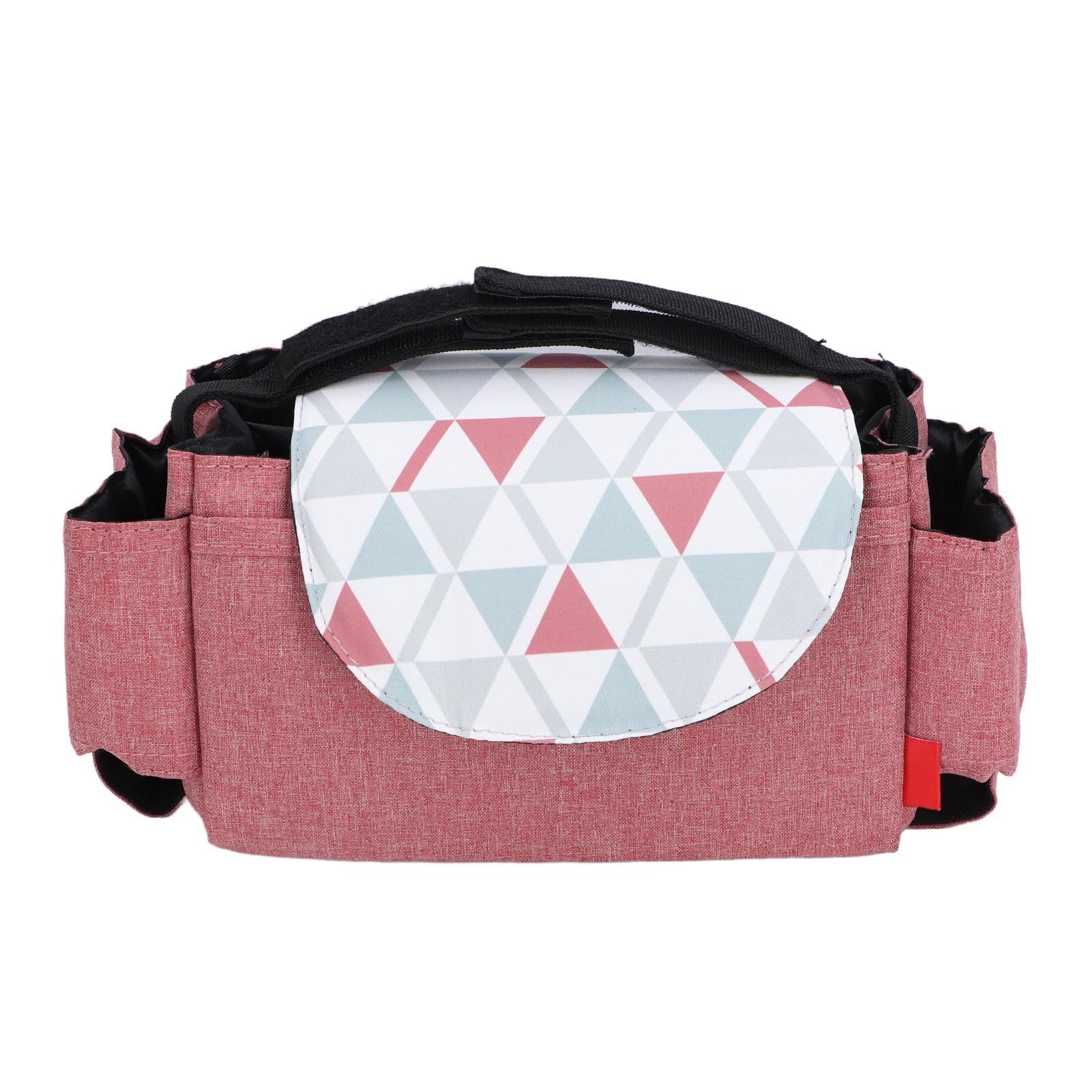 Stroller Storage Organizer, Portable Handle Wear Multifunctional Water Proof Fabric Stroller Hanging Bag for Wet Wipes Small Toys (Red)