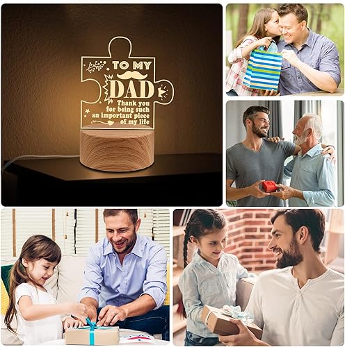 Miniatura 7 de Elecstars Regalos de cumpleaños para papá, regalos para papá, regalos del día del padre de hija e hijo, luz nocturna personalizada para papá, el