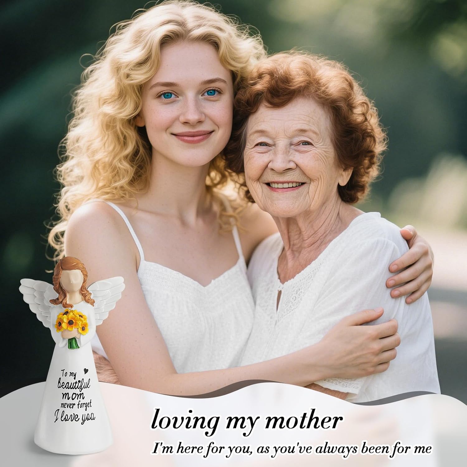 INLOMEM Mother's Day Birthday Gifts for Mom from Daughters, Mother of The Bride Gifts, Moms Birthday Gifts, Unique Moms Gift for Mothers Day, Mother Daughter Figurines Statue (White) - Image 2