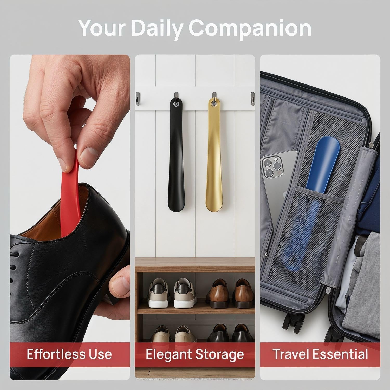 6-Pack Mini Shoe Horns Portable Shoe 6-Pack Mini Shoe Horns 6.2 Inch Compact Plastic Shoehorn Set for Men Women and Kids Portable Helper for Boots Heels Sneakers Home and Travel image 3