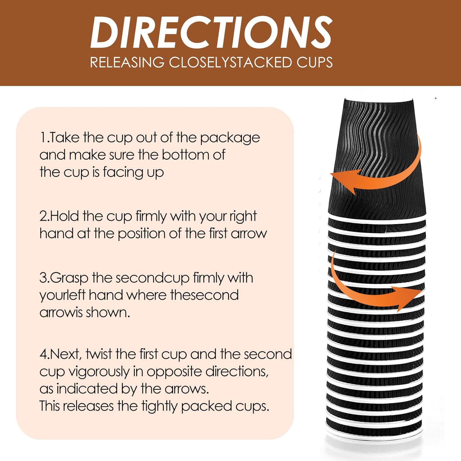 12 oz Coffee Cups with Lids, 60 Pack Insulated Corrugated Paper Cups, Disposable Coffee Cups for Water, Juice, Coffee (Black 12 oz) - Image 2