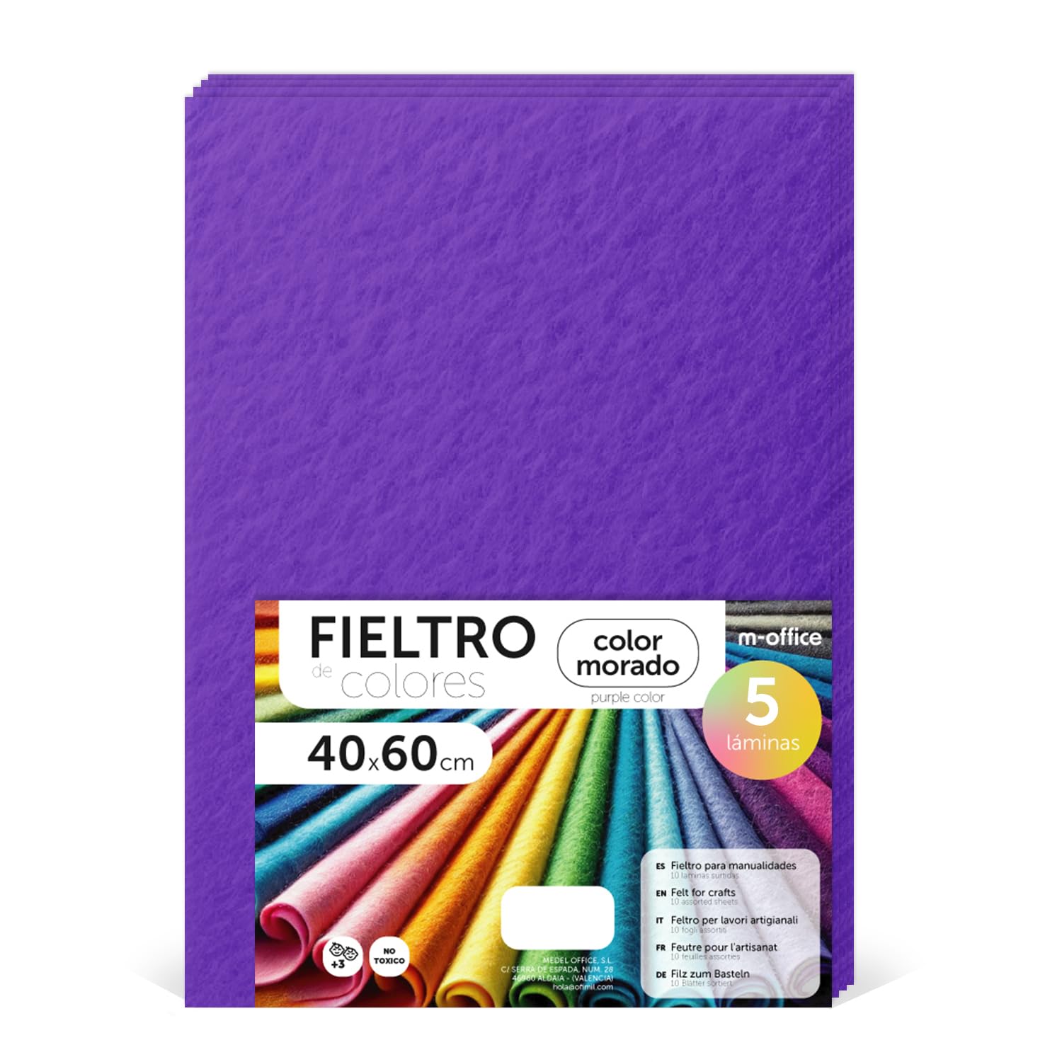 Fieltro para Manualidades, Fieltro de Colores, Suave y Flexible, Material para Costura, Telas Patchwork, Ideal para proyectos DIY, artesanía o decoración, 20x30cm - m-office (rojo, 10 uds) — view 130