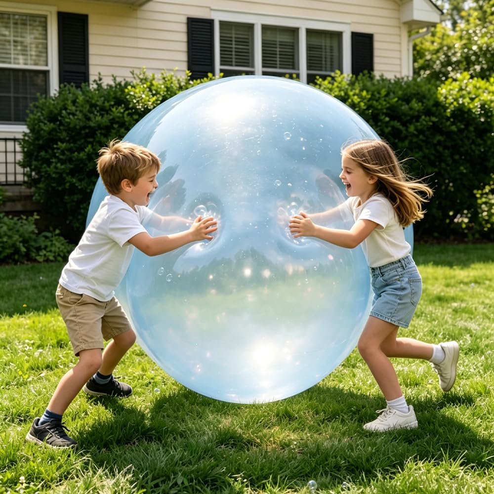 Bubble Ball, 120 cm waterpolo transparente, XXL, resistente al desgarro, pelota de burbujas de agua para adultos, pelota de burbujas grande para playa, jardín, fiesta al aire libre