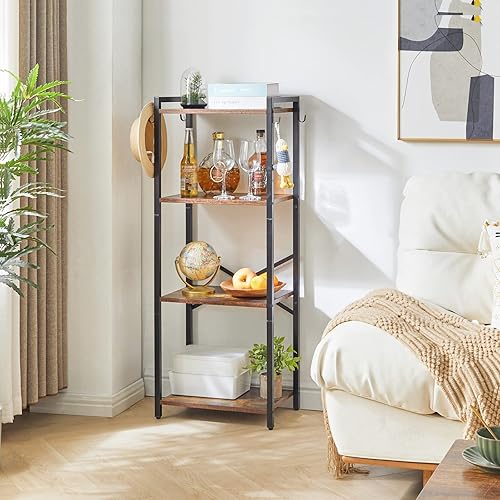 Miniatura 4 de YMYNY Estantería de 4 niveles, estantería de escalera estrecha de 4 niveles, estantería independiente, estante de almacenamiento multifuncional,