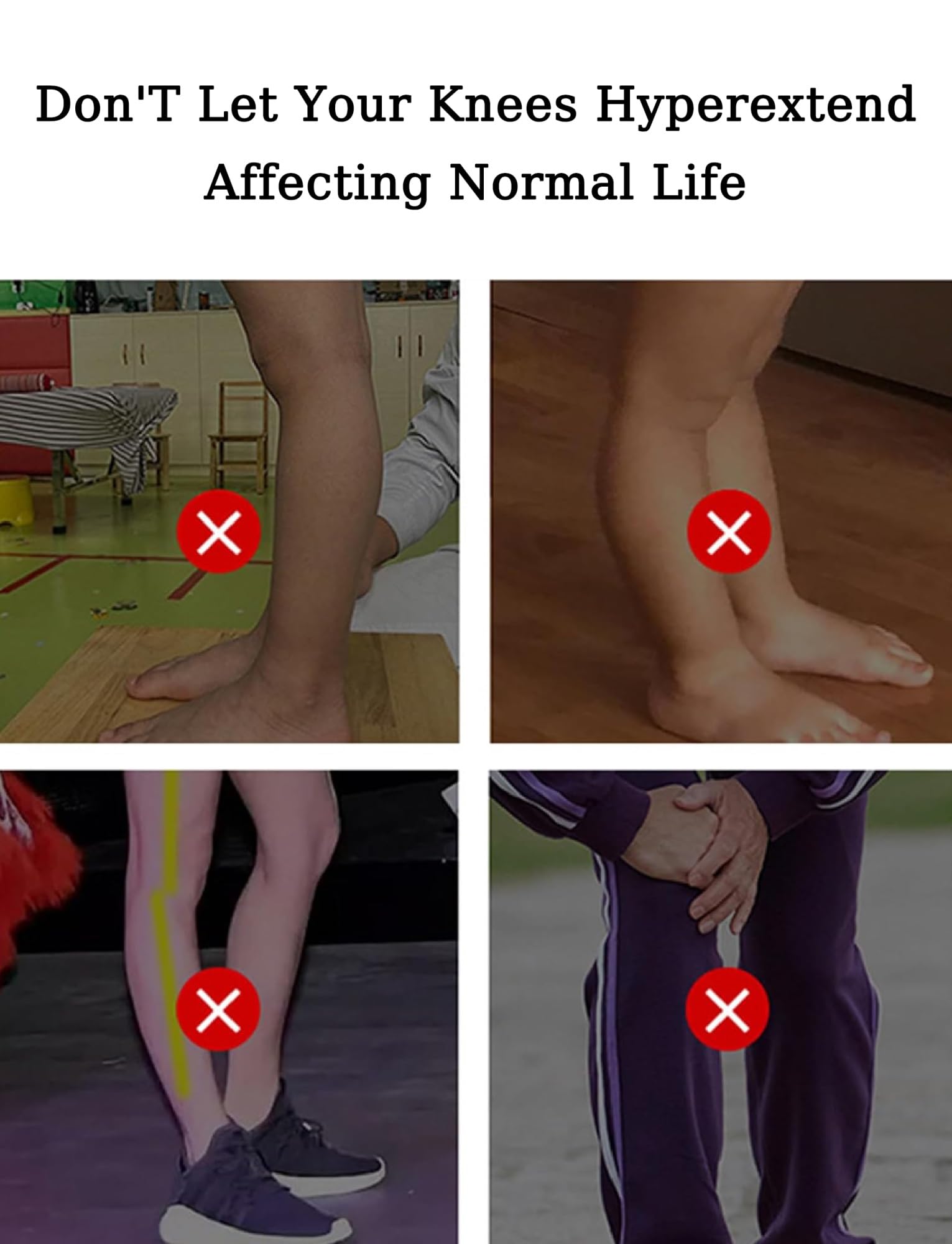 Generisch Verstellbare Knie-Wegfahrsperre, Knie-Hyperextensions-Orthese, Feste Knie-Orthese, Hemiplegische Knie-Abduktions-Fixierungsorthese mit Einstellbarer Dichtheit(Right Knee Black,M)