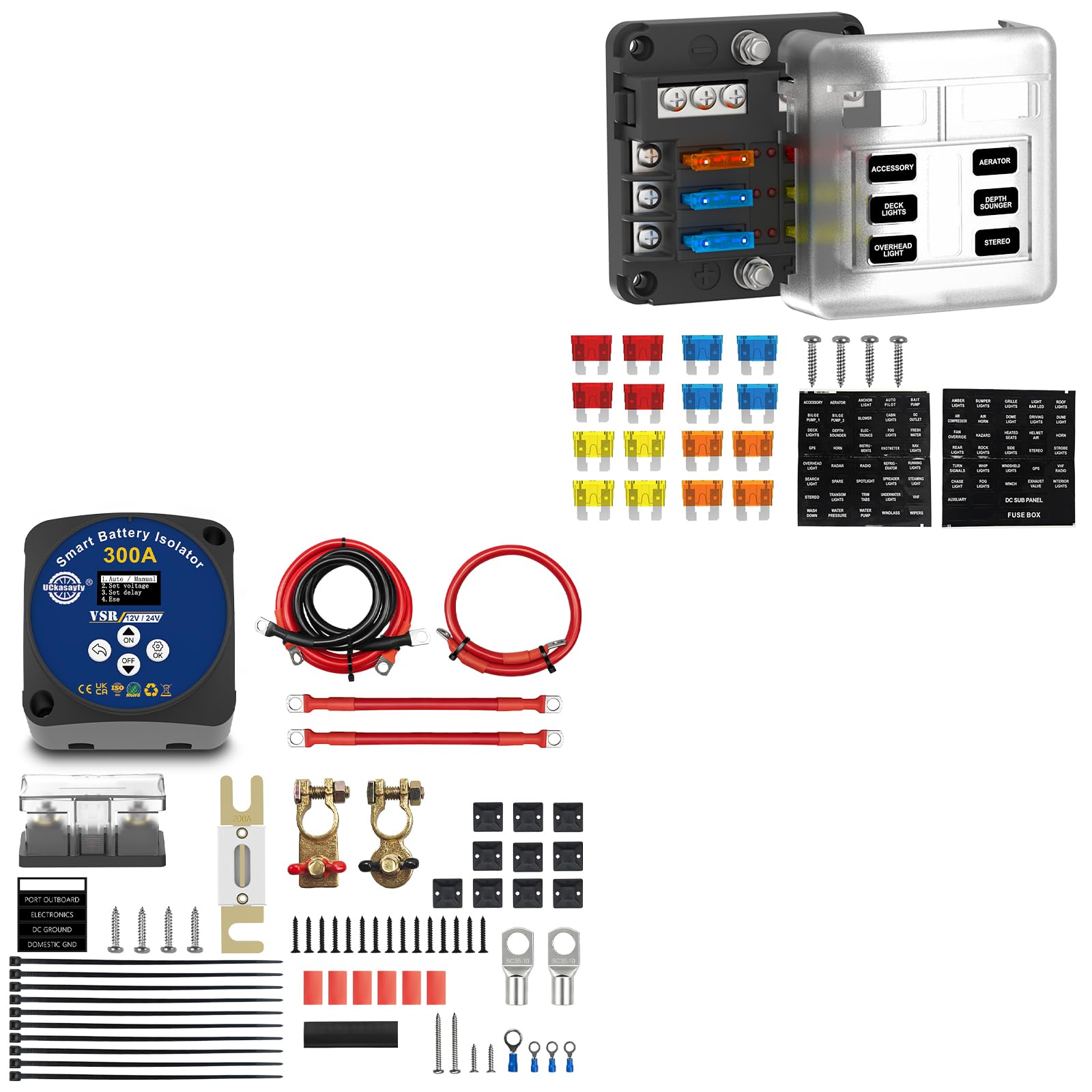Bundle of Zweitbatterie Set & 6 Fach KFZ Sicherungshalter