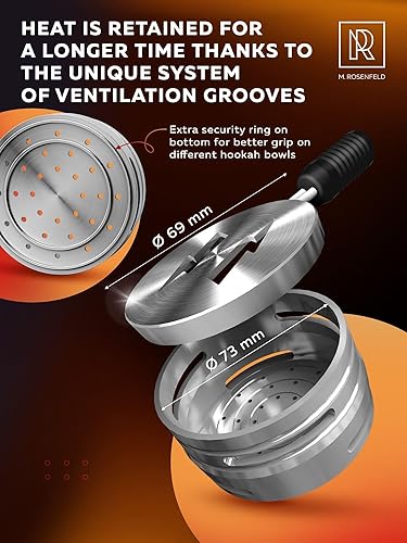 Miniatura 4 de Juego de cuencos para cachimba de primera calidad, cuenco negro de piedra  Tazón para shisha con cubierta de gestión de calor  Cuencos clásicos de