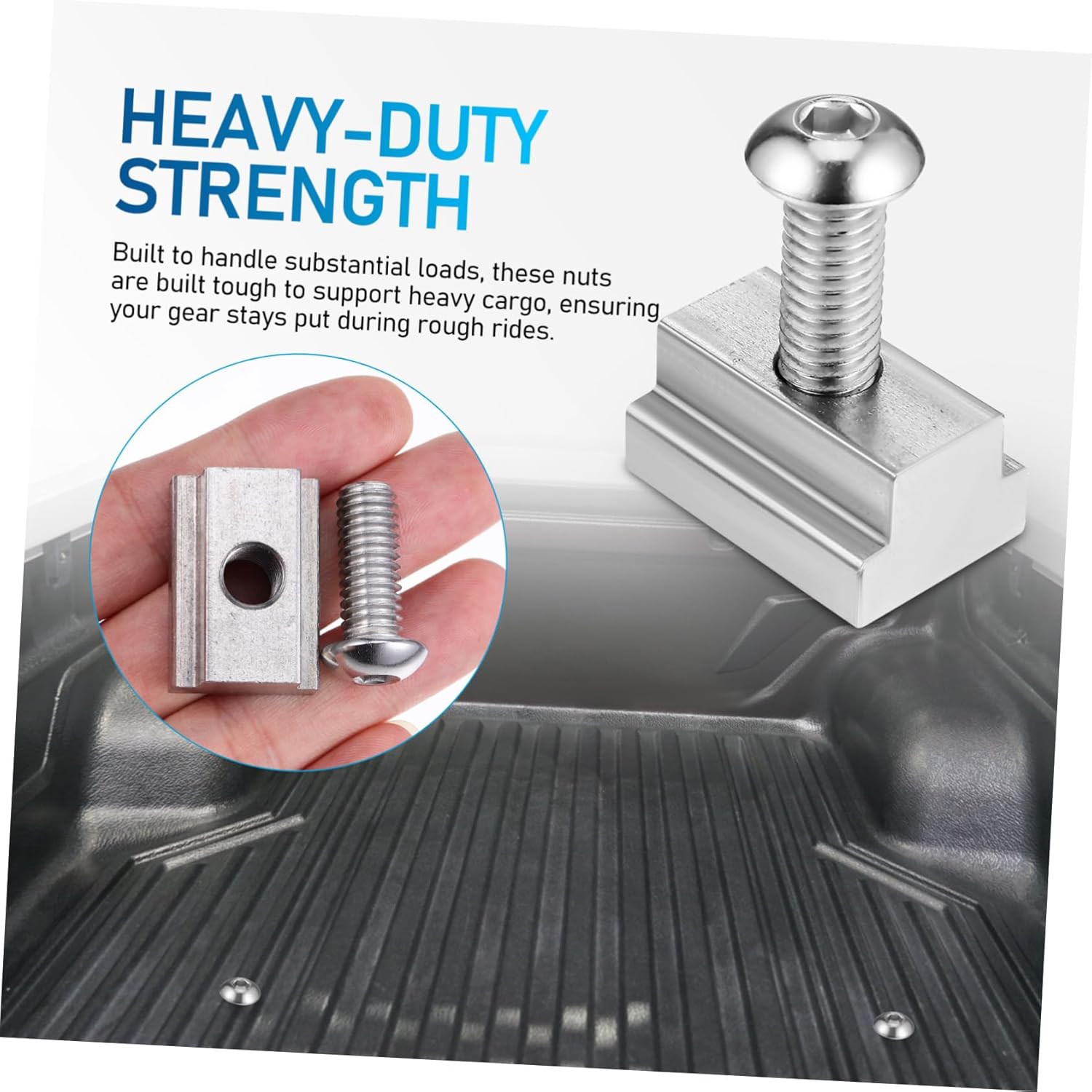 Cabilock 4pcs Stainless Steel T Slot Nuts 3/8-16 Thread for Truck Bed Rail Fasteners Sliding for Woodworking Metal Accessories for Pickup Trucks