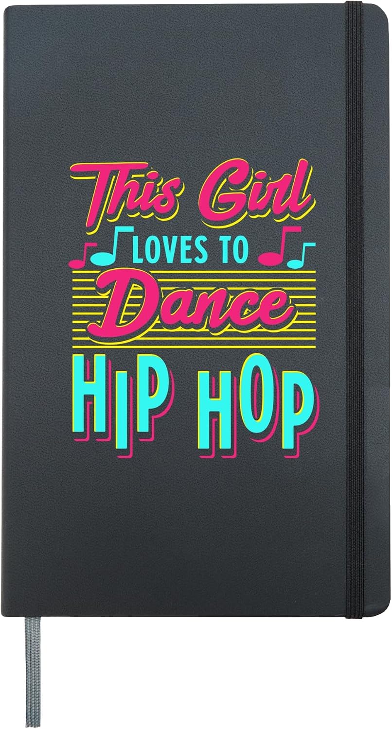 Funny Hip Hop Dance Hip Hop Lovers Female Hip Hop Dancer Hardcover Journal, Black