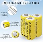 10 Nombres 1.2V 2/3AA Taille 400mah NICD Batteries rechargeables, 2/3AA Batterie solaire de haut-bouton (plus courte que AA Taille) pour lumières extérieures de jardin solaire