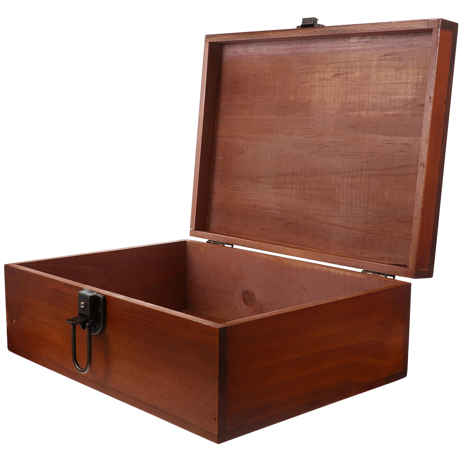 NUOBESTY Schmuckkästchen Vintage mit Schloss Große Holz Aufbewahrungsbox Japanische Retro Dekoration Sichere Holzschatulle für Schmuck und Kleinteile