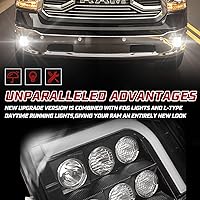 Vista 4 de BUNKER INDUST Dodge Ram - Juego de luces antiniebla LED con juego de luces de circulación diurna, par de luces antiniebla de conducción tipo L