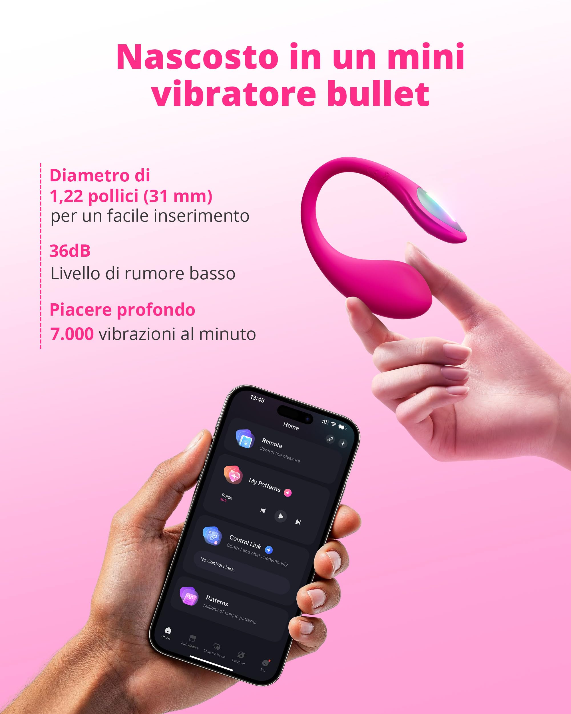 LOVENSE Lush Mini Vibratore Ovetto Discreto – Sex Toys Donna Potente da Indossare per Stimolazione del Punto G, Compatto, Silenzioso, Impermeabile e Portatile per Viaggi
