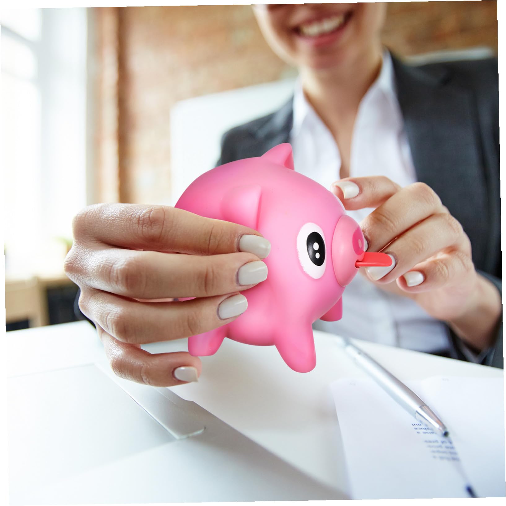 FRCOLOR Jouets à Presser Souples Anti-Stress en PVC, 5 Pièces, Cochon et Ours, Détente en Classe, Présents d'anniversaire