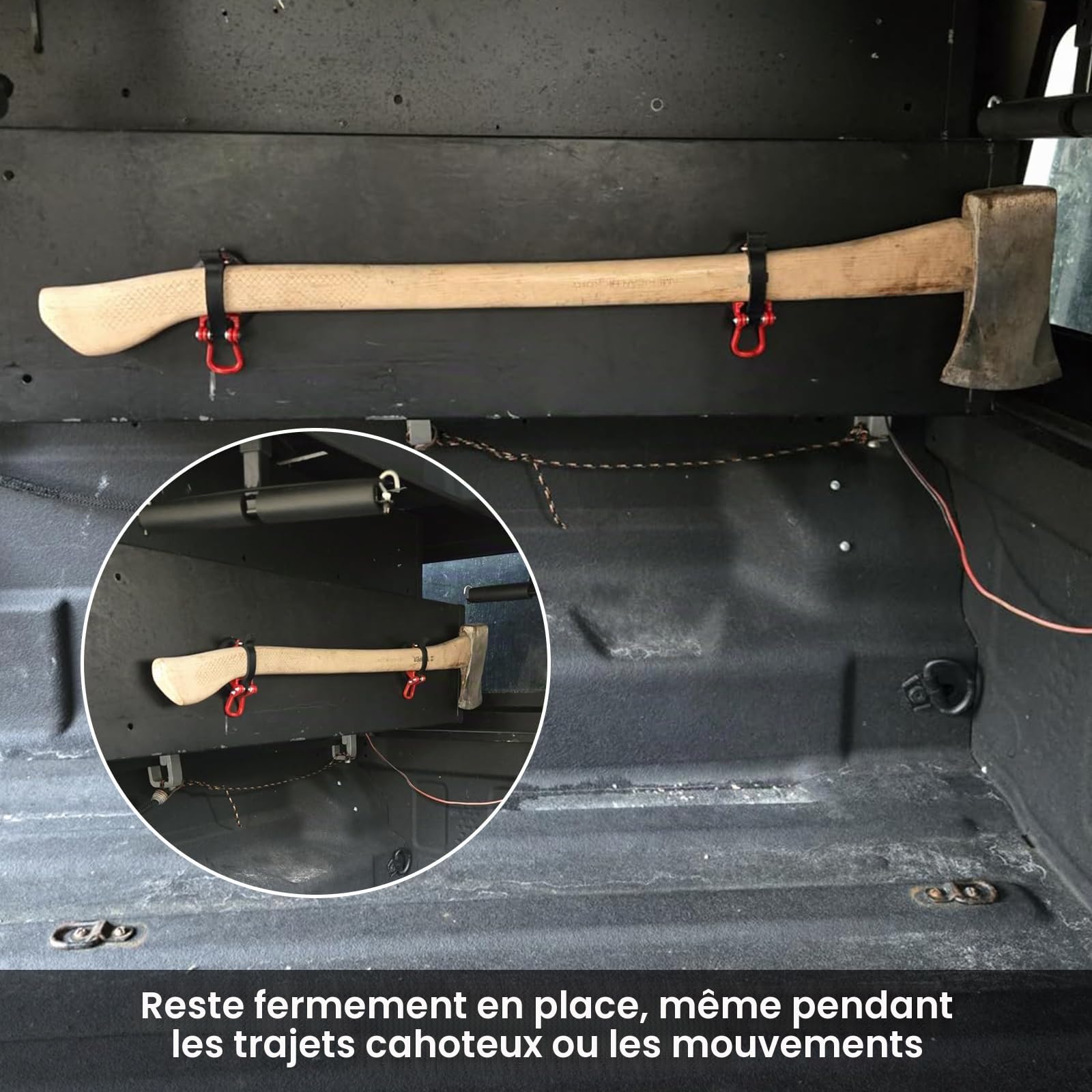 Lot de 2 Porte-outils magnétiques pour camion – Support pelle et hache à fixation rapide, sans perçage, pour galerie de toit, quad, camping-car et remorque
