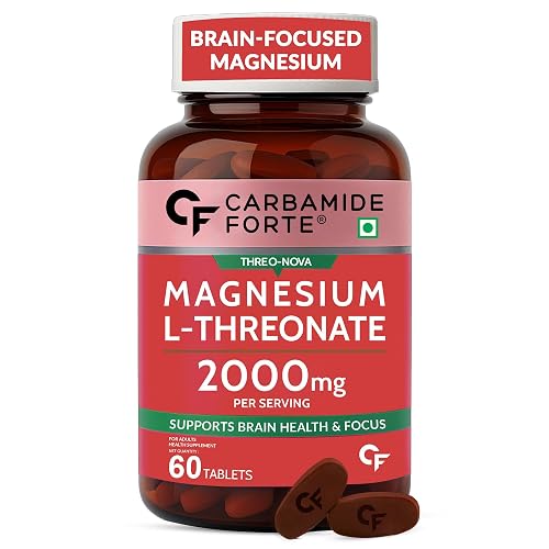 Carbamide Forte L Threonate 2000mg Per Serving | Magnesium Supplement for Memory, Focus & Better Sleep โ 60 Veg Magnesium Tablets
