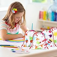 Vista 6 de Honoson 24 bolsas de fiesta de pintura de 5 x 7 pulgadas, pequeñas bolsas de regalo de arte, paquete con cordón, paquete con cordón para dibujar