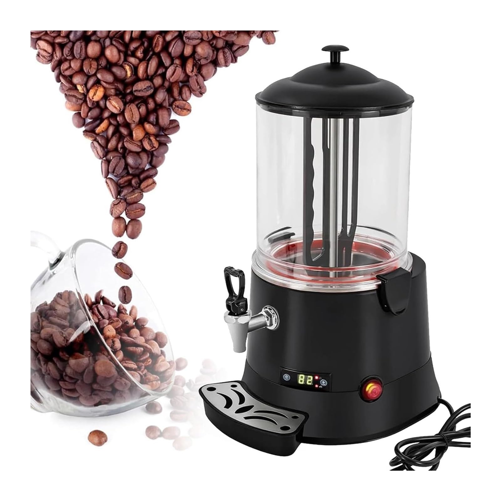 asdchZen Chocolate Fountain Machine,Hot Chocolate Maker, Hot Chocolate Maker Melting Dispenser Machine Electric Beverage Warmer With Faucet Stirring Function,220v 10l