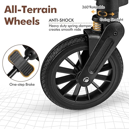 Miniatura 7 de INFANS Cochecito para 2 niños, barra plegable ajustable con asa de empuje, cochecito de 2 plazas con bandeja extraíble para aperitivos, cómodo