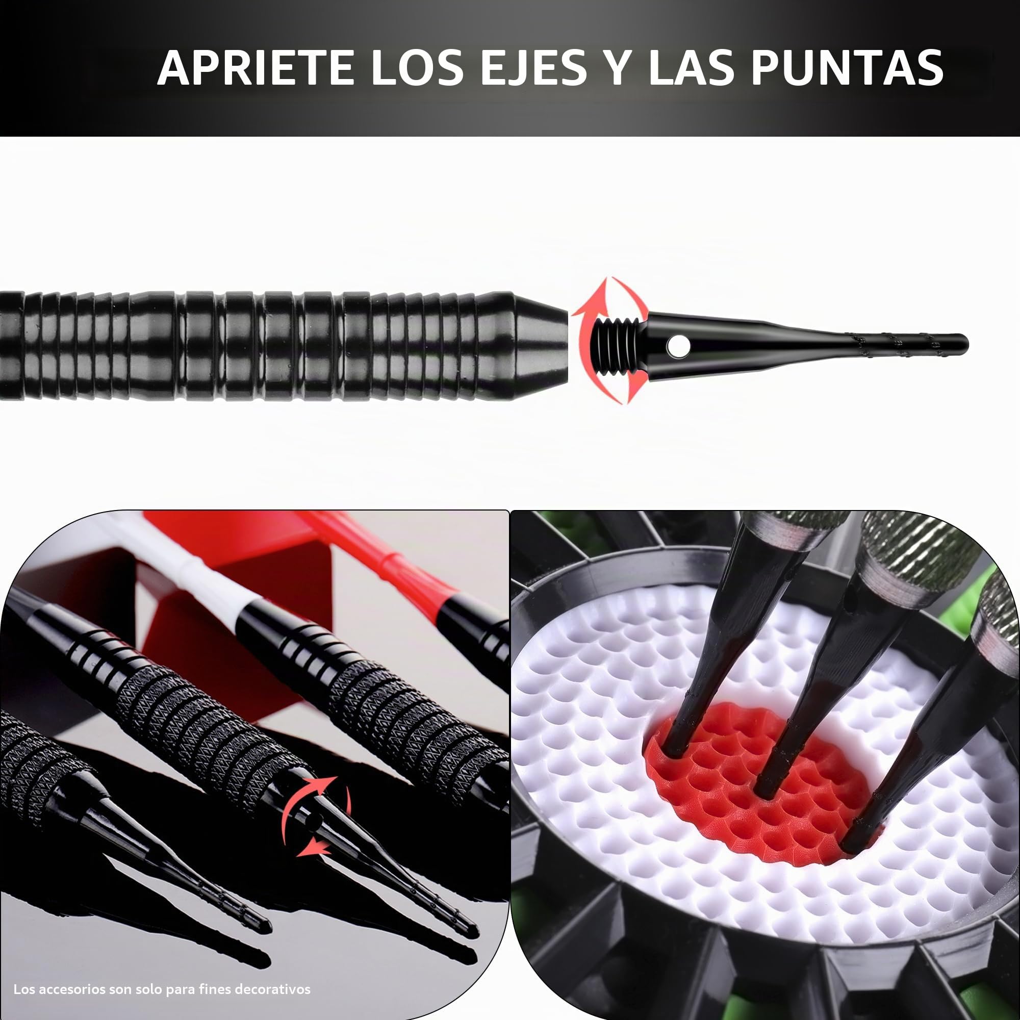 CyeeLife Dardos punta suave 2BA 200 unidades puntas plástico accesorio