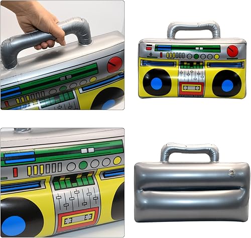 Miniatura 4 de 5 piezas de radio inflable Boombox teléfono móvil inflable de los años 80 y 90 decoraciones de fiesta accesorios de fotos para decoraciones de