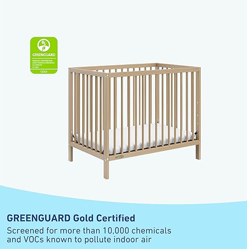 Miniatura 3 de Graco Teddi - Mini cuna convertible 4 en 1 con colchón resistente al agua (madera flotante), certificado GREENGUARD Gold, colchón de 2.75 pulgadas