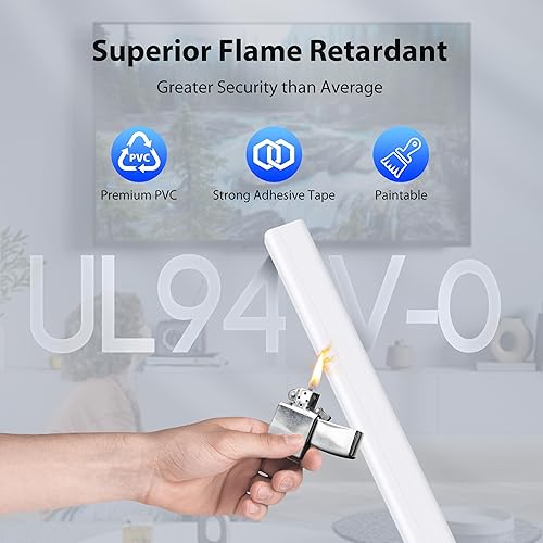 Miniatura 11 de Cubierta de cable de pared, ocultador de cable de TV de 31.5 pulgadas para TV montado en la pared, kit de gestión de cables de TV, canaleta de cable