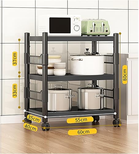 Miniatura 2 de Estante de cocina para piso, multifunción, para microondas, horno, estante de almacenamiento simple para el hogar, ollas y sartenes de múltiples