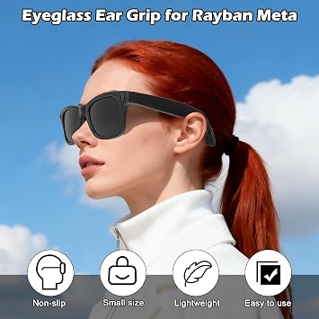 2個 眼鏡イヤーグリップ Ray-Ban Meta Wayfarer/Skyler/Headliner & Gen 2 スマートグラスアクセサリー対応 滑り止めシリコン弾性眼鏡リテーナー Meta Gen 2 スマートサングラス用