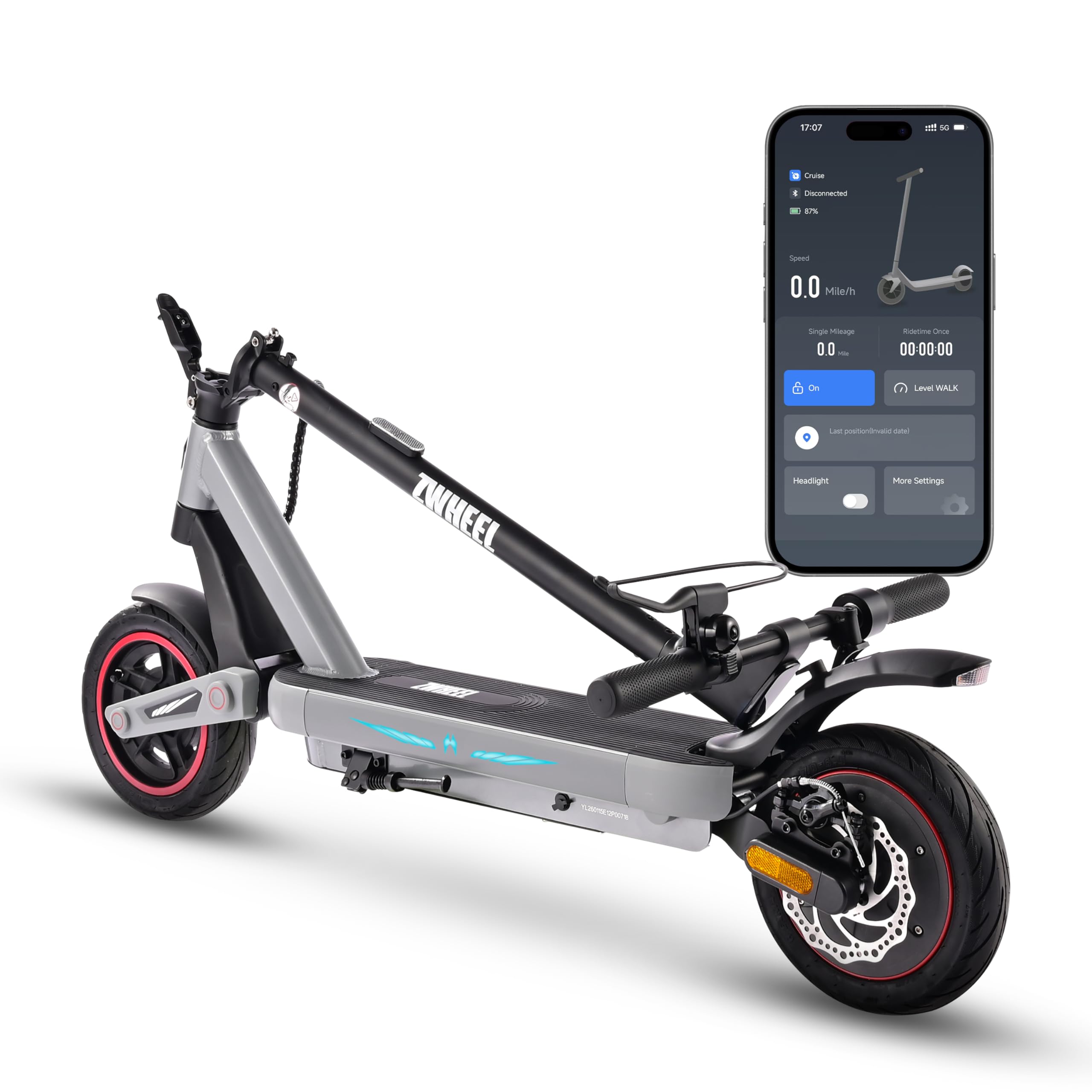 E12 Patinete Eléctrico para Adultos, Neumáticos Confort de 10 Pulgadas, Batería Alta Capacidad 36V 10Ah para Autonomía Prolongada, Scooter Eléctrico Plegable Sport con Doble Freno