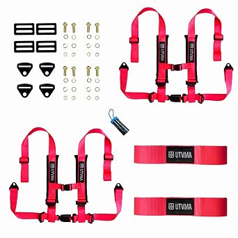 UTVMA 2024 RZR 1000 Harness Kit Pink Auto Buckle, 2 Seater