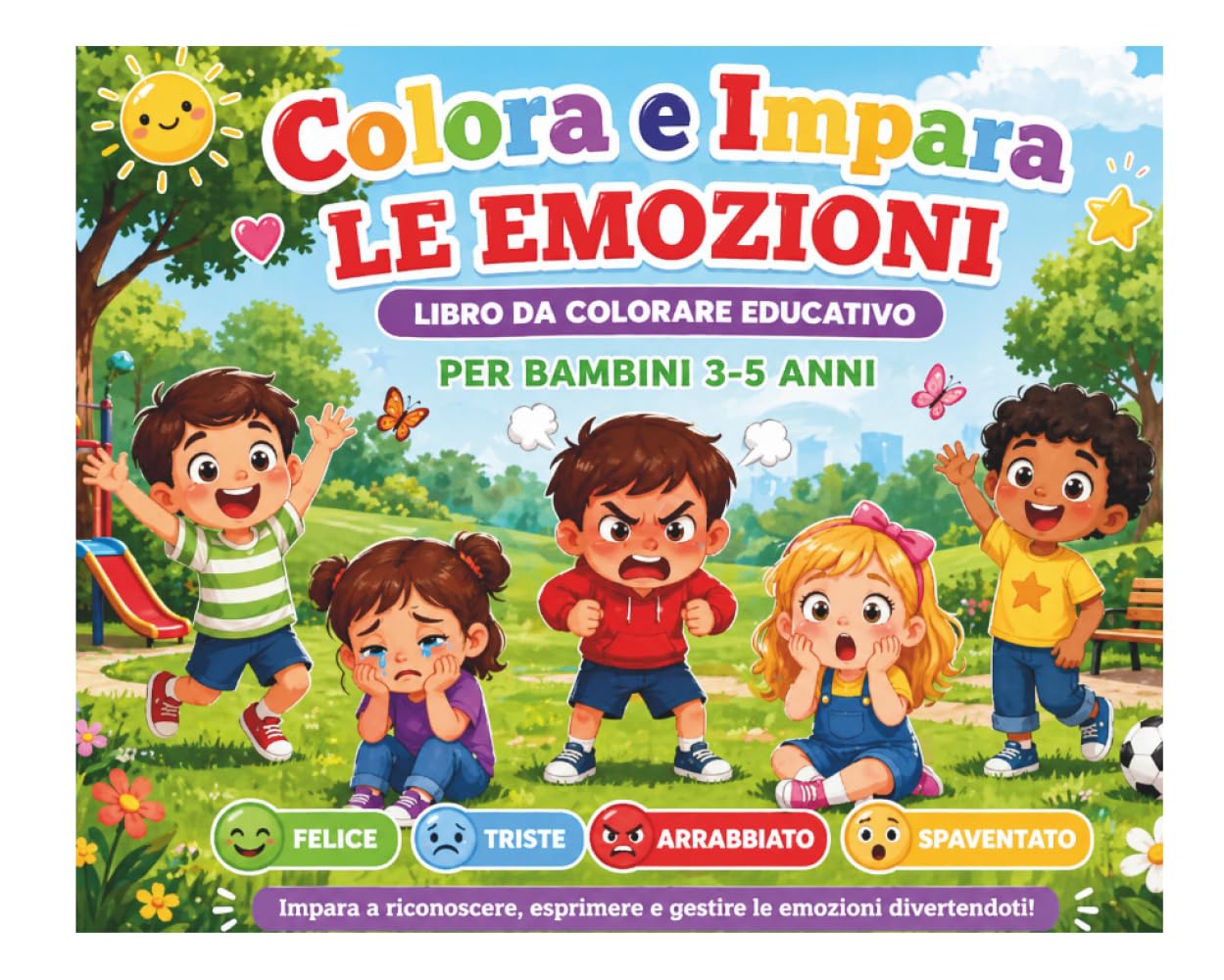 Colora e Impara le Emozioni: Libro da Colorare Educativo per Bambini 3-5 Anni | Attività Divertenti per Riconoscere e Gestire le Emozioni: Impara a ... esprimere e gestire le emozioni divertendoti