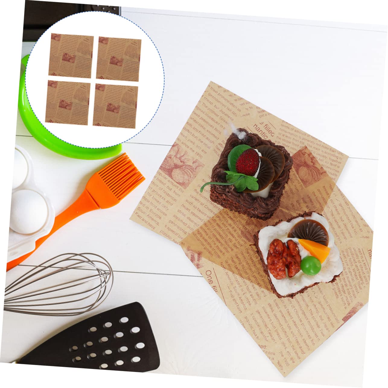TOPBATHY Papier Sulfurisé Étanche et Anti-graisse pour Cuisson, 200 Feuilles 30x30cm, pour Emballage de Gâteaux et Biscuits Four