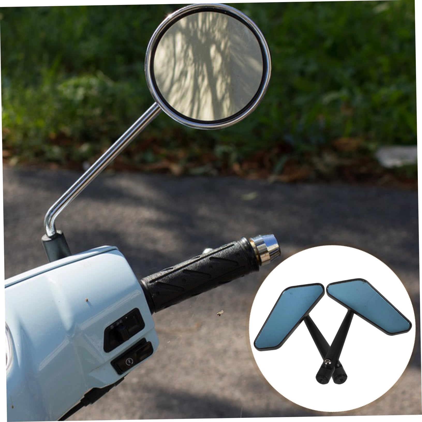 POPETPOP Rétroviseur Moto Convexe pour Guidon Rétroviseur Latéral de Vélo Compatible avec Motos Tout Usage et Scooters