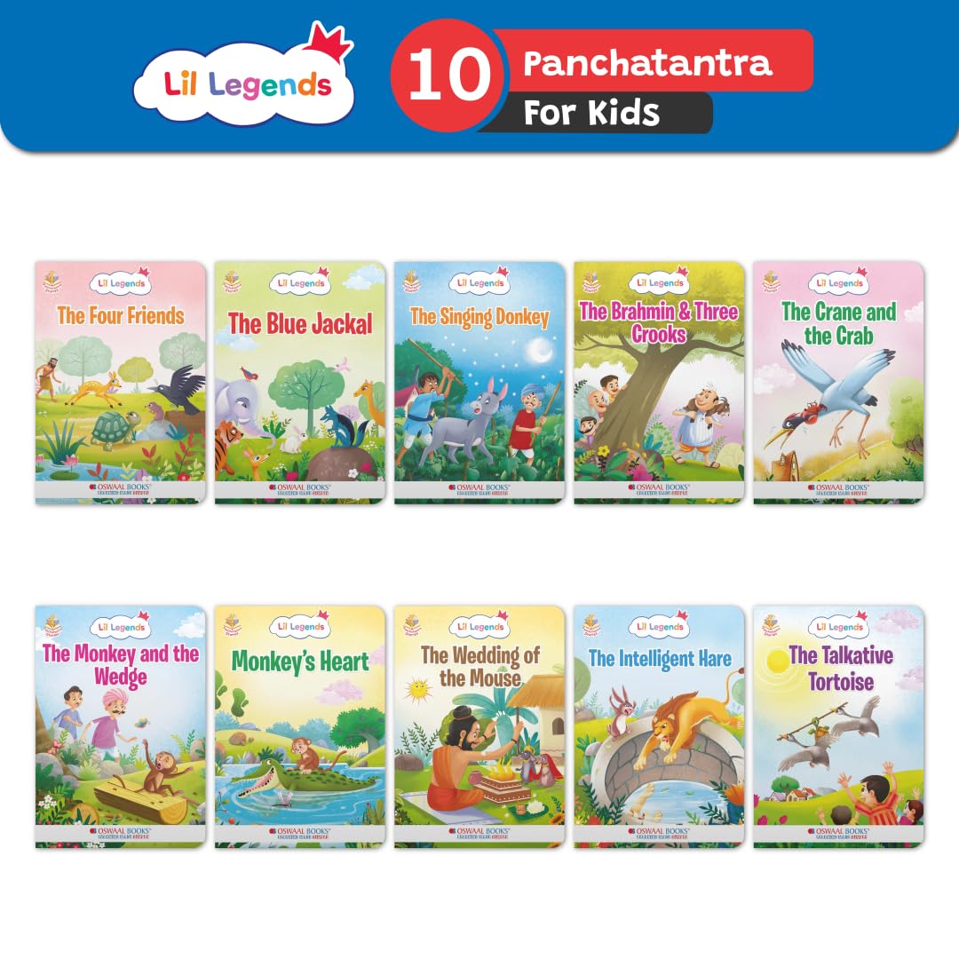Timeless Panchtantra Stories for Kids 2+ | Short Bedtime Stories with Colorful Illustrations | Set of 10 Books | Lil Legends by Oswaal Books 4