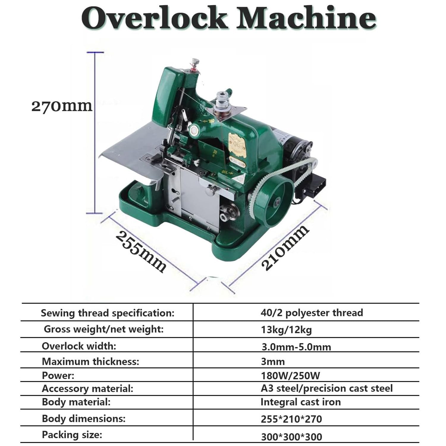 Macchina Overlock Industriale per Tagliacuci 250W