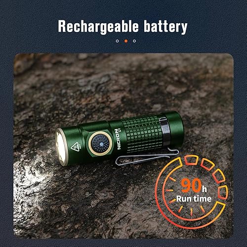 Miniatura 9 de NICRON Linterna EDC C1 Recargable, 1200 Lúmenes Altos Luz de Bolsillo con Carga Tipo C con Imán en la Cola - Linterna Pequeña y Potente con Clip