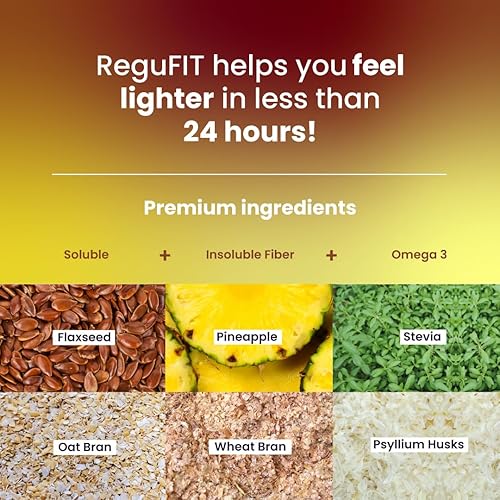 Miniatura 8 de Polvo de fibra para apoyar el alivio de la hinchazón y la salud intestinal, ayuda a mantener la regularidad, prebióticos, superalimentos, omega-3