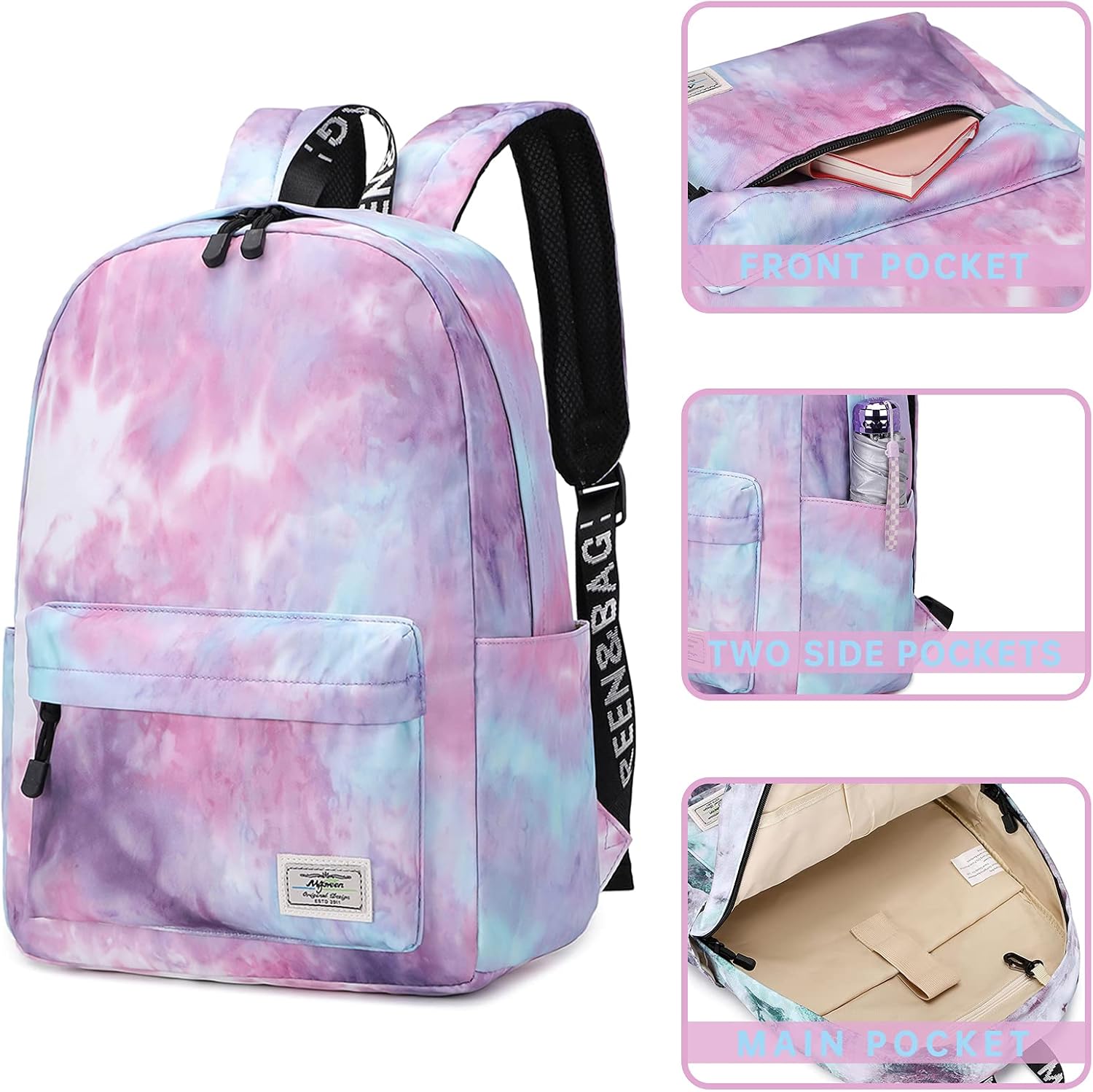 Lohol Galaxy Backpack for School Travel, Lightweight BookBag for Girls Kids