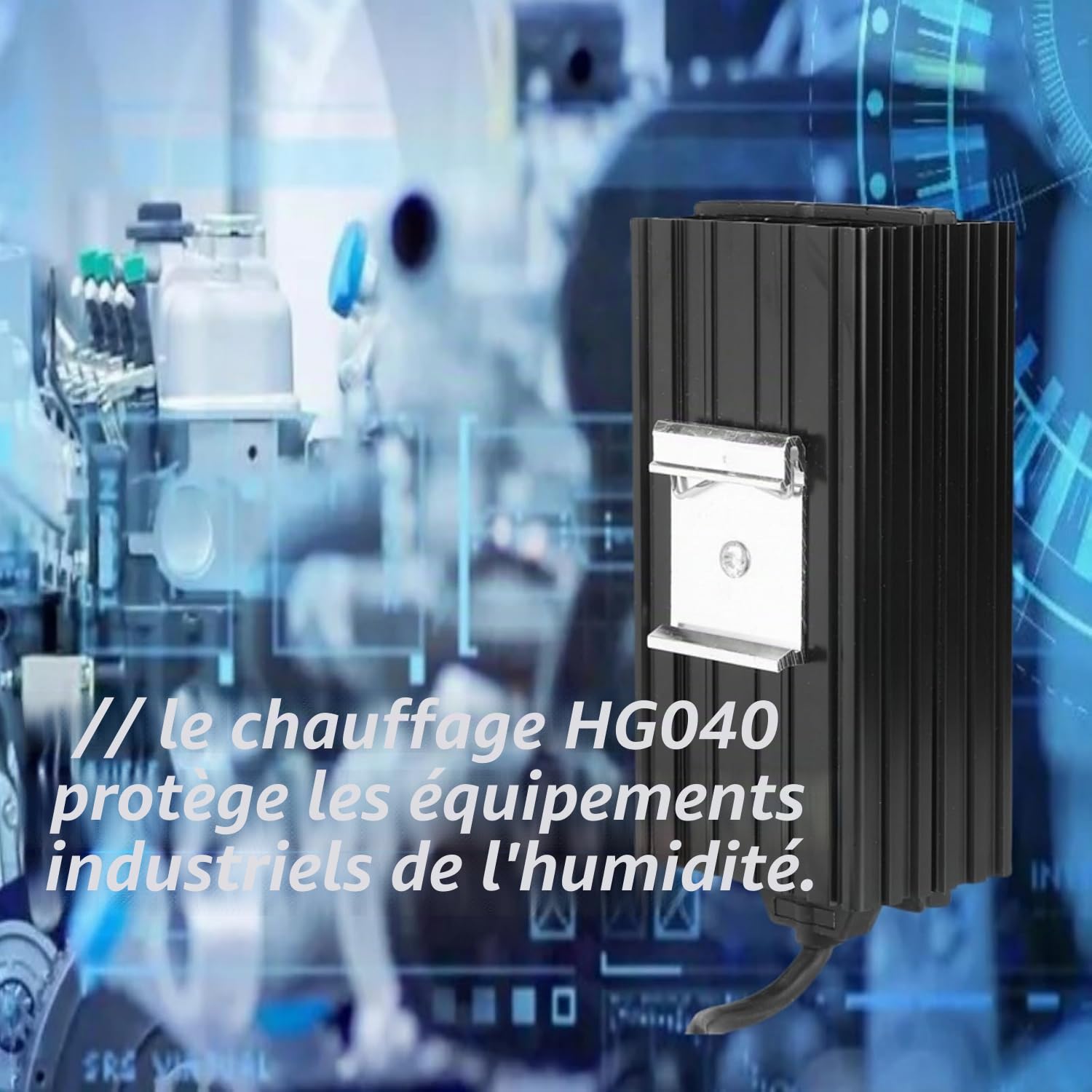 HG040-75W PTC Chauffage D'armoire, 120-240V Élément Chauffant Electrique, Chauffage à Air, Chauffage à Température Constante en Aluminium, -45 à 70℃ pour Equipements Industriels