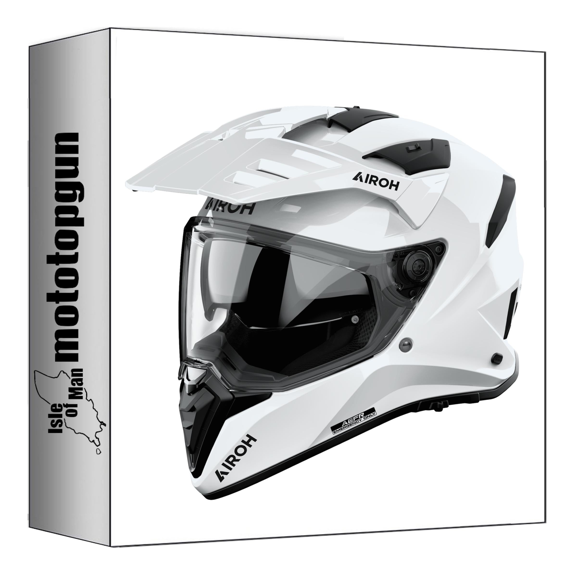 Casque Airoh Bandit BA14 blanc gloss la finition premium moto - 3
