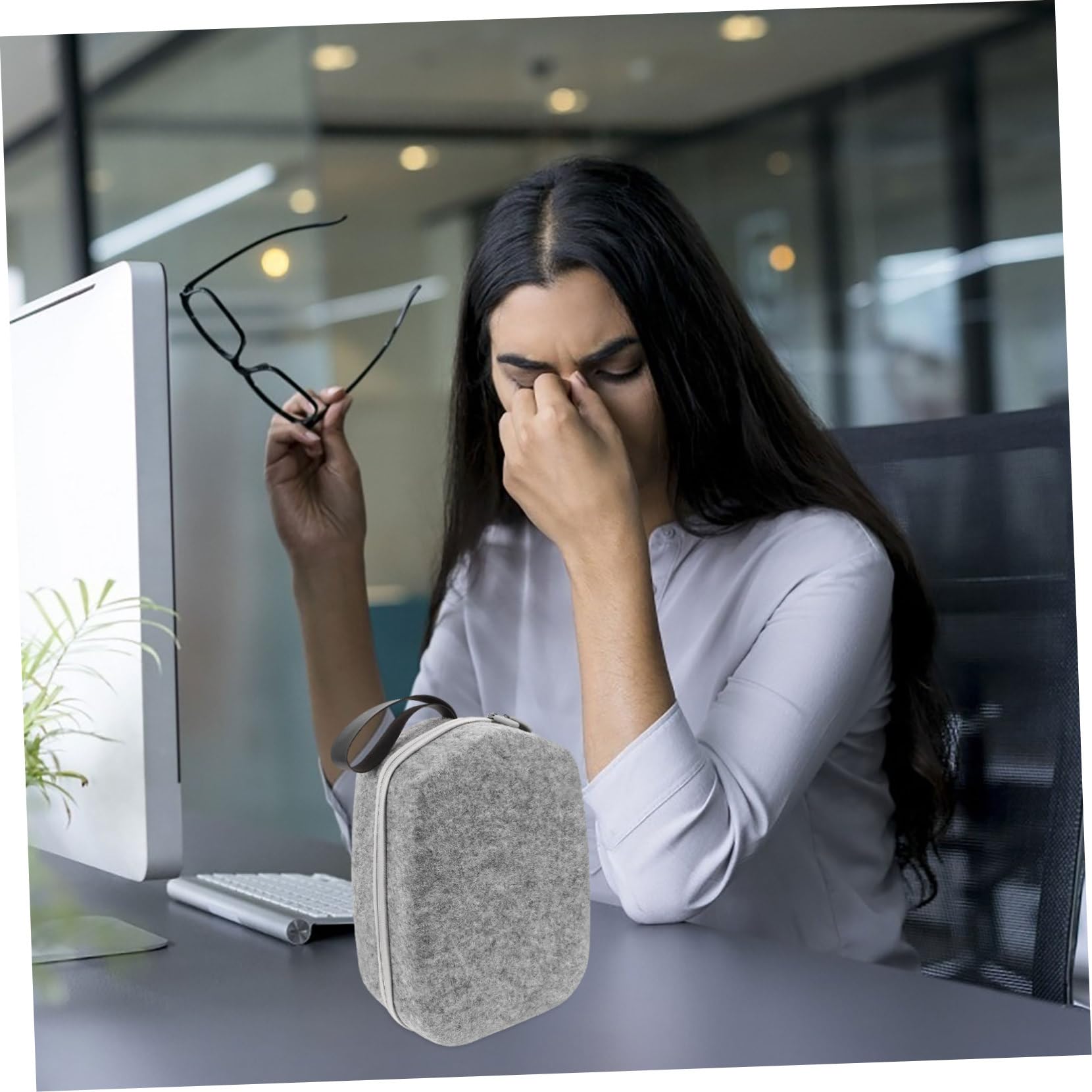 Operitacx Custodia Protettiva in Feltro per Occhiali Vr Borsa da Viaggio con Maniglia Custodia Antiurto per Occhiali Vr Compatibile con Oculus Borsa Portatile